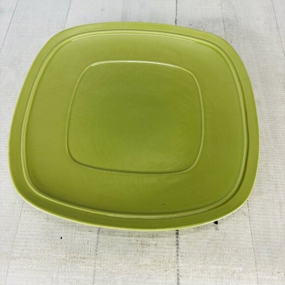 Home Trends CANOPY PEA POD Green Embossed Square Porcelain Dinner Plates Set 3 - Picture 2 of 16